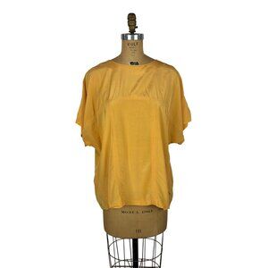 Vintage 80s Orange Shirt Womens 1X Volup Oversized Rayon Blouse